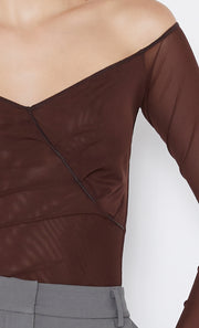 Chocolate Isadora Long Sleeve Top by Bec + Bridge