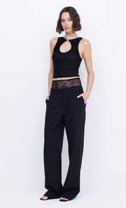 JEWEL SLOUCHED PANT - BLACK/BLACK