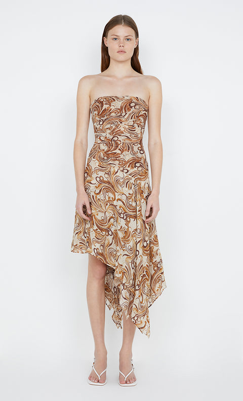 Jocelyn Strapless Dress in cream swirl by Bec + Bridge