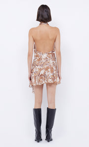 JOCELYN WRAP MINI DRESS - CREAM SWIRL