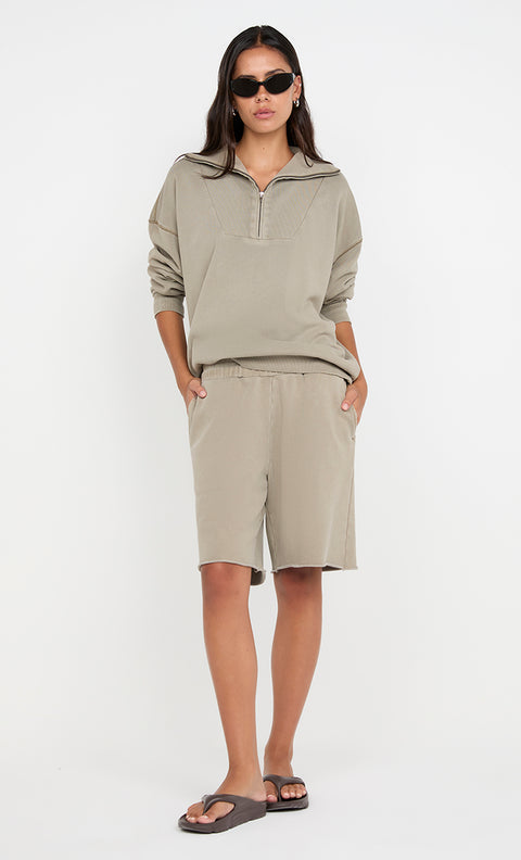 JORJA ZIP UP JUMPER  - TAUPEE