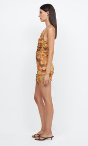 JULIEN ASYMMETRIC MINI DRESS - HIBISCUS PATCHWORK