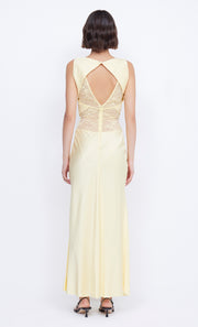 Juliette V Neck Maxi Dress in Butter Yellow by Bec + Bridge