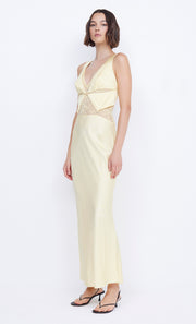 Juliette V Neck Maxi Dress in Butter Yellow by Bec + Bridge