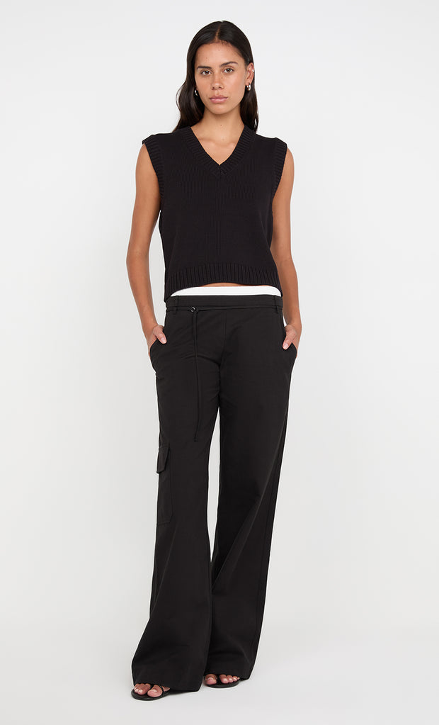 Kamilah V Neck Knitted Vest in Black by Bec + Bridge
