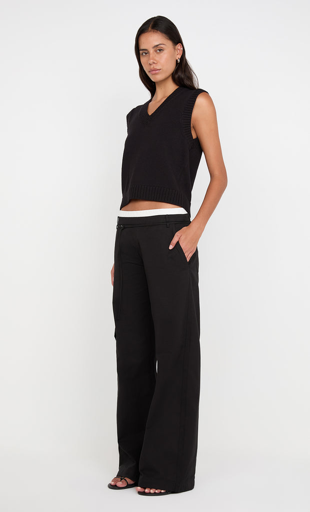 Kamilah V Neck Knitted Vest in Black by Bec + Bridge