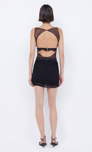 Loani Mini Dress in Choc Black with Lace by Bec + Bridge