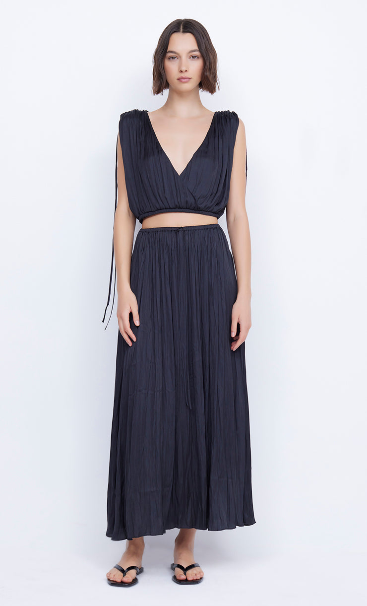 Louann Cropped Pleated Top in Black by Bec + Bridge