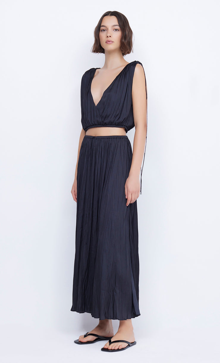 Louanna Pleated Maxi Skirt in Black by Bec + Bridge