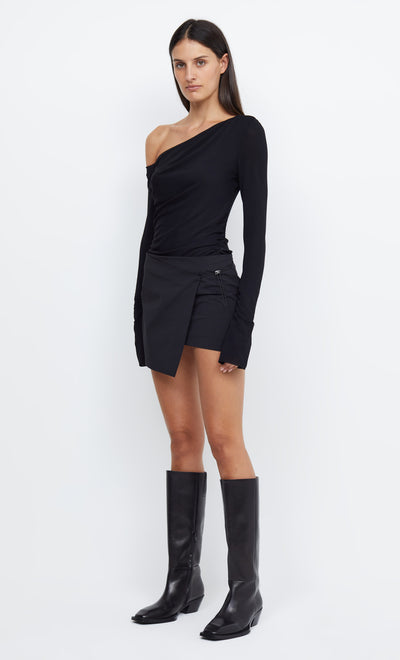 MAC WRAP MINI SKIRT - BLACK