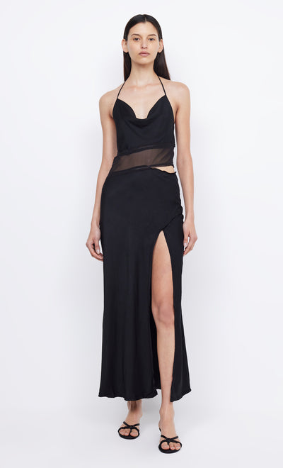 MAX HALTER MAXI DRESS - BLACK