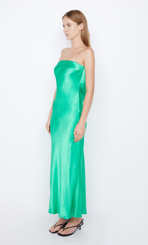 MOON DANCE STRAPLESS DRESS - EMERALD