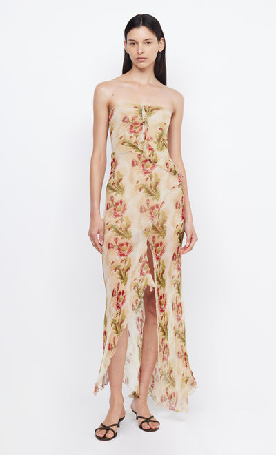 OPAL STRAPLESS MAXI DRESS - GENEVIVE FLORAL