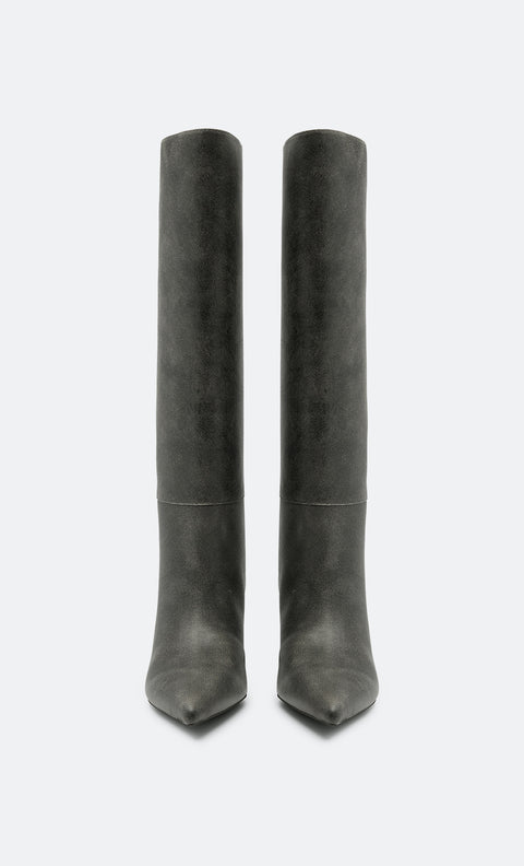 ORIANA HEELED BOOT - DISTRESSED CHARCOAL
