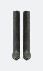 ORIANA HEELED BOOT - DISTRESSED CHARCOAL