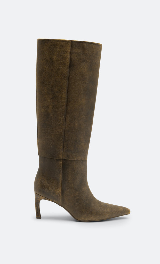 ORIANA HEELED BOOT - DISTRESSED PECAN