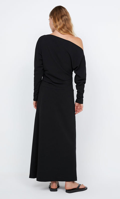 OTTIE ASYM MAXI DRESS - BLACK