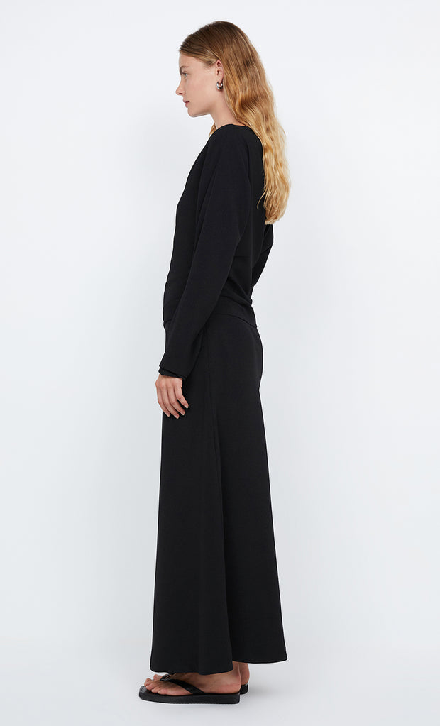 OTTIE ASYM MAXI DRESS - BLACK
