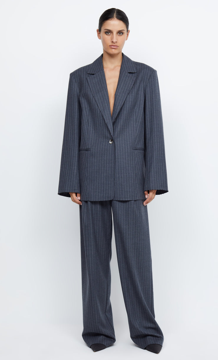 PINE BLAZER - CHARCOAL PINSTRIPE