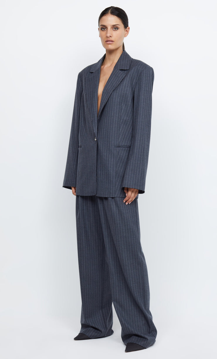 PINE BLAZER - CHARCOAL PINSTRIPE