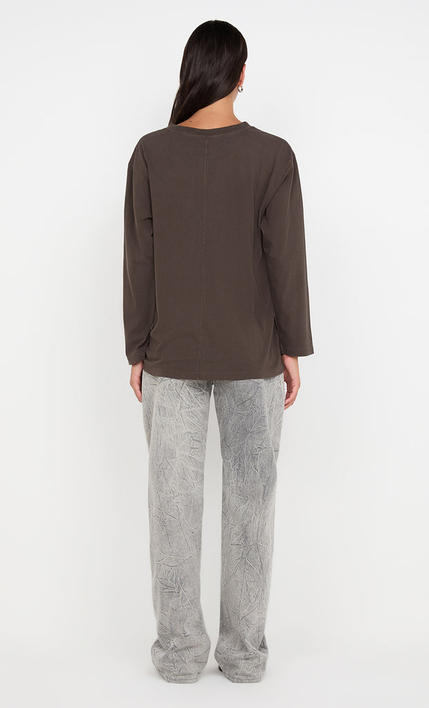 PIP LONG SLEEVE TOP - DARK CHOCOLATE
