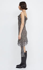 PORTIA ASYM MINI DRESS - PYTHON