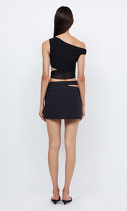 RIVER ASYM MINI SKIRT - BLACK