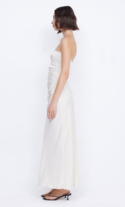 Rochelle Twist Strapless Maxi Bridesmaid Formal Dress in Sand by Bec + Bridge