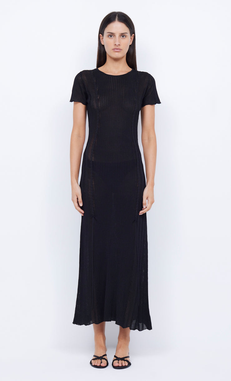 SAMMY CAP SLEEVE KNIT MAXI - BLACK
