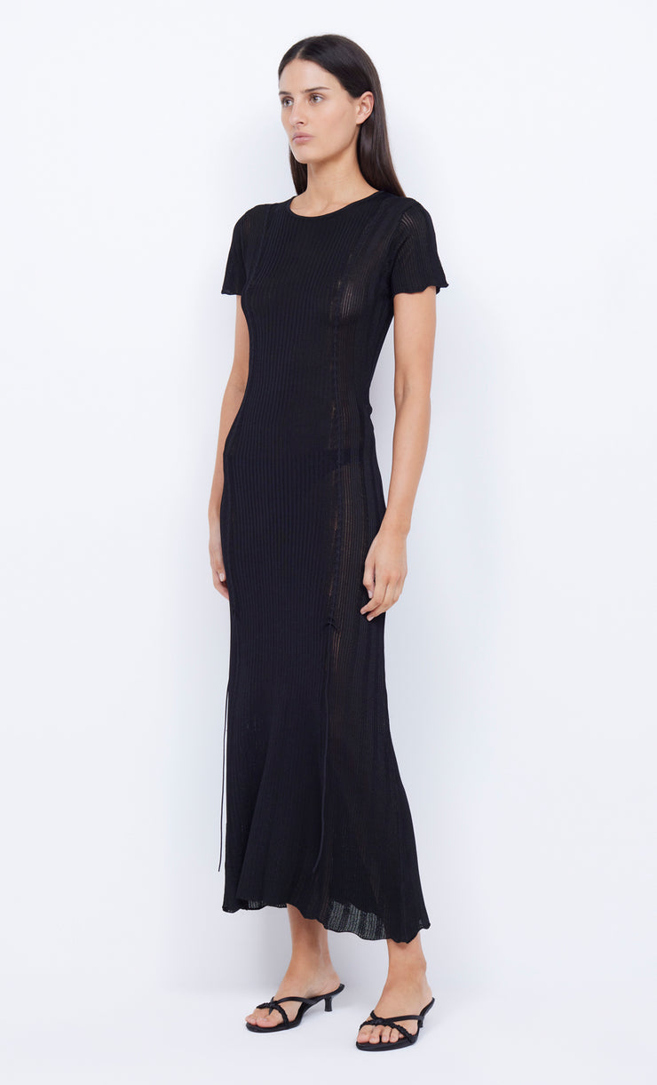 SAMMY CAP SLEEVE KNIT MAXI - BLACK