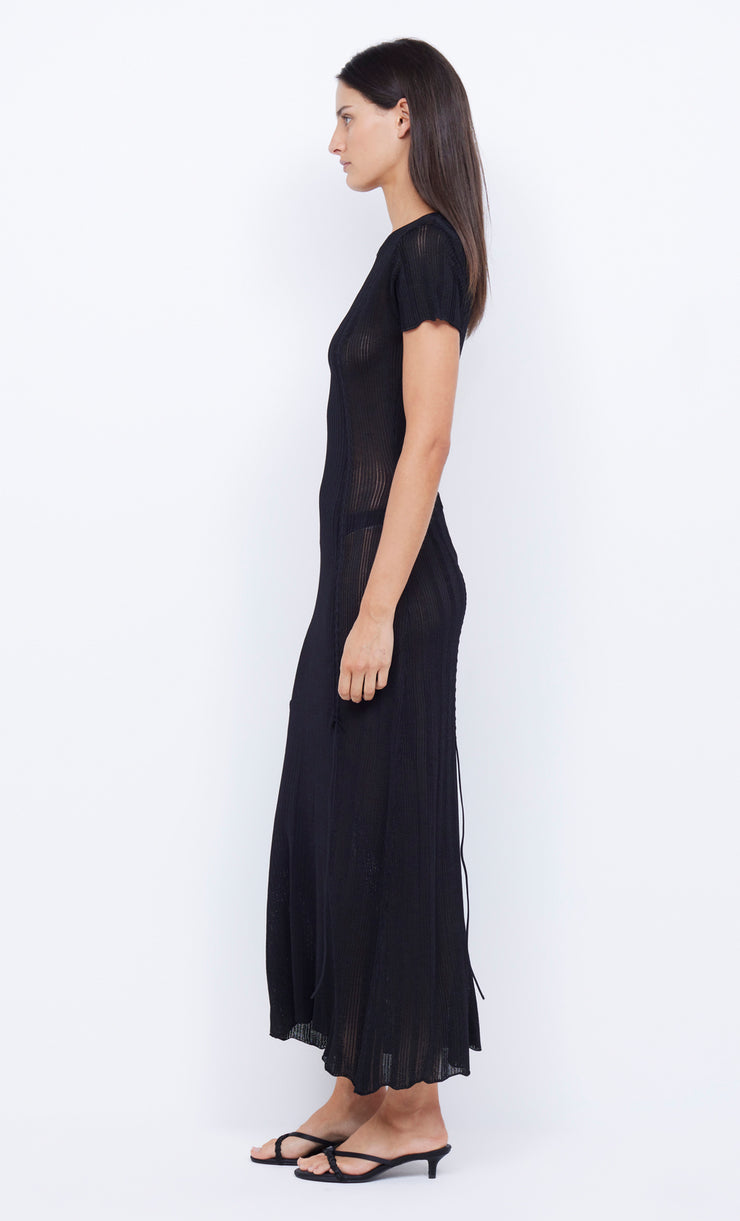 SAMMY CAP SLEEVE KNIT MAXI - BLACK