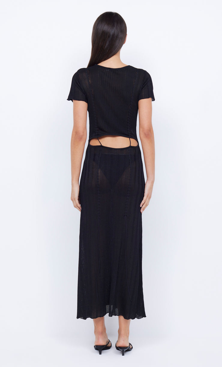 SAMMY CAP SLEEVE KNIT MAXI - BLACK