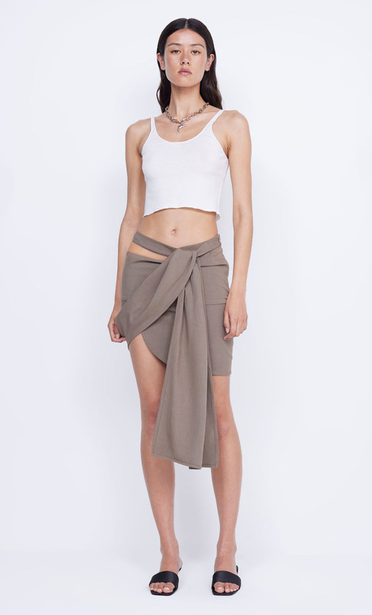 SONESTA WRAP SKIRT - TOBACCO