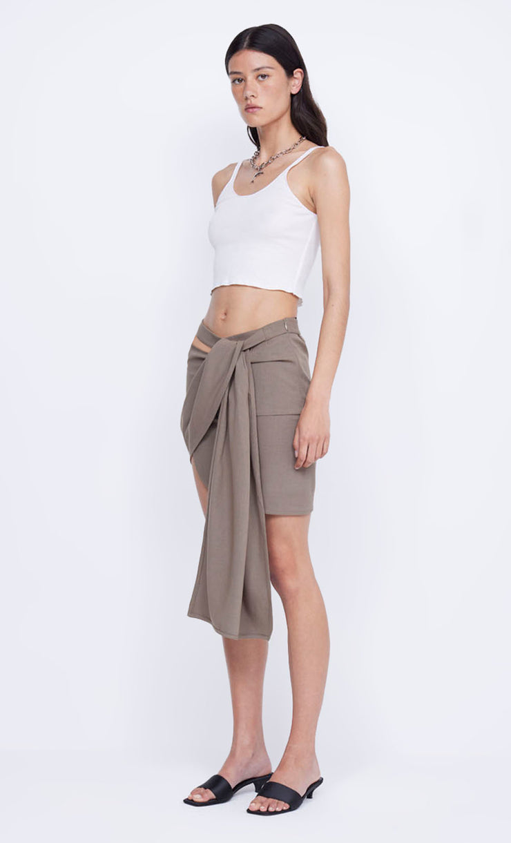 SONESTA WRAP SKIRT - TOBACCO