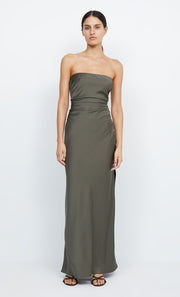 Eternity Strapless Maxi Bridesmaid Formal Dress in Dark Willow Green by Bec + Bridge