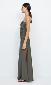 Eternity Strapless Maxi Bridesmaid Formal Dress in Dark Willow Green by Bec + Bridge