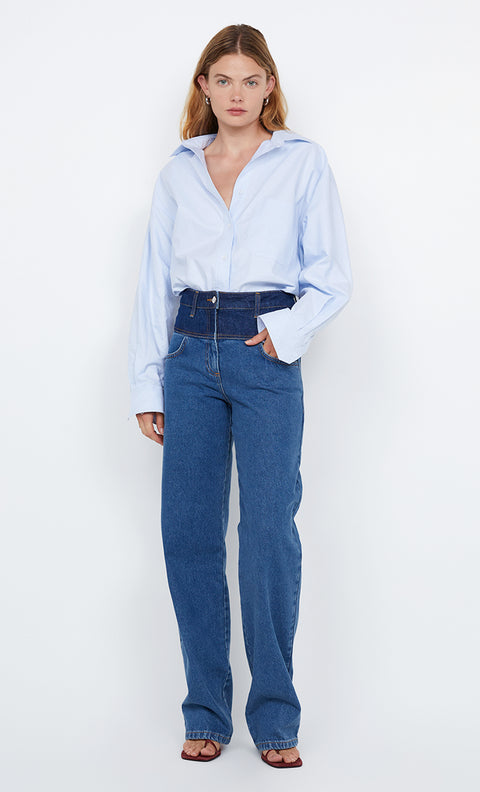 TIA OVERSIZED SHIRT  - SKY BLUE