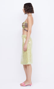 VENUS SEQUIN MIDI SKIRT - CITRUS