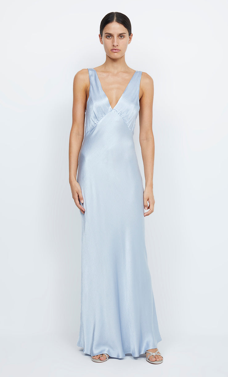 Verona V Maxi Bridesmaid Dress in Dusty Blue by Bec + Bridge