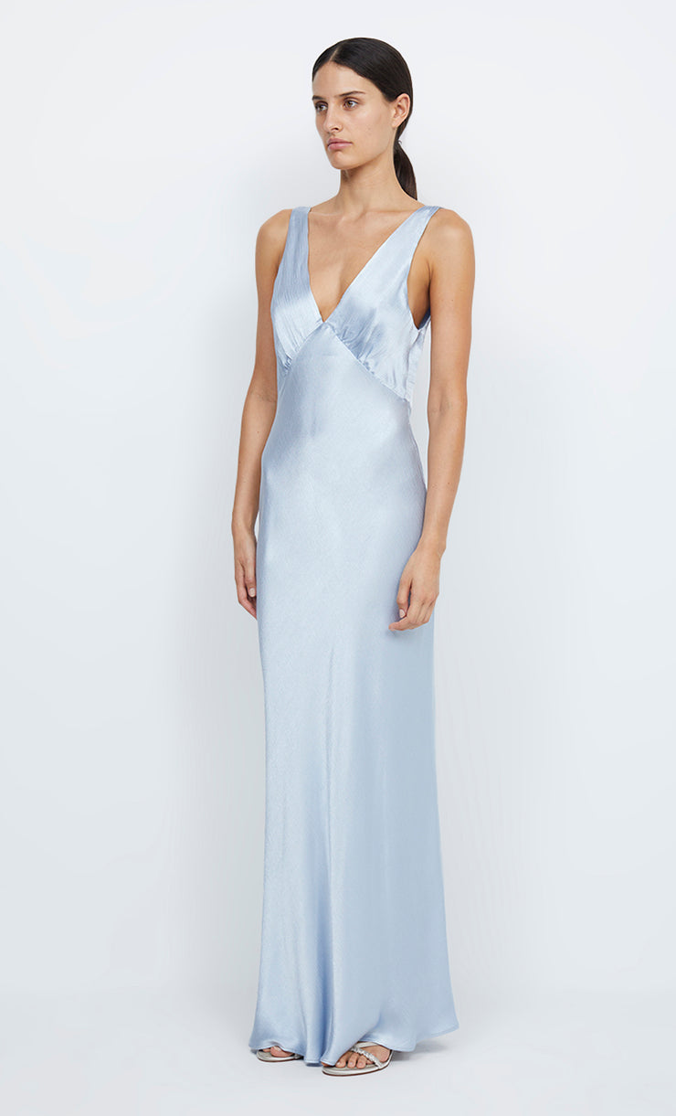 Verona V Maxi Bridesmaid Dress in Dusty Blue by Bec + Bridge