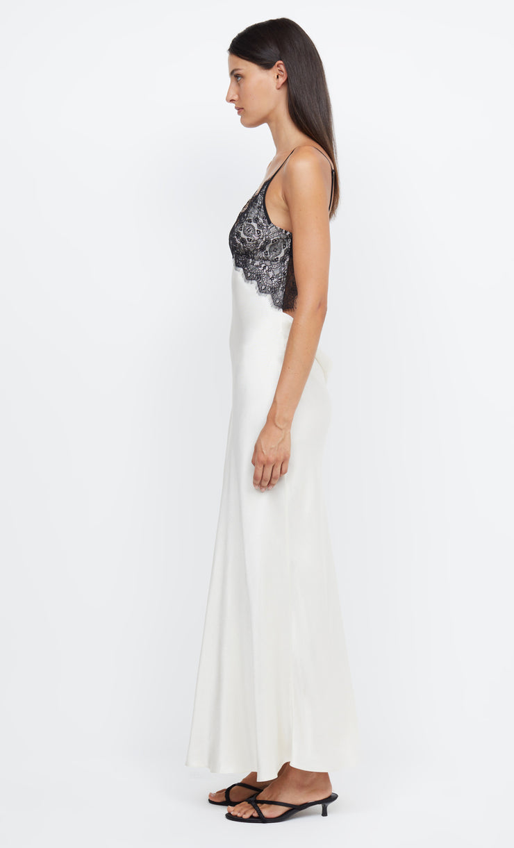 EMERY LACE MAXI DRESS - IVORY/BLACK