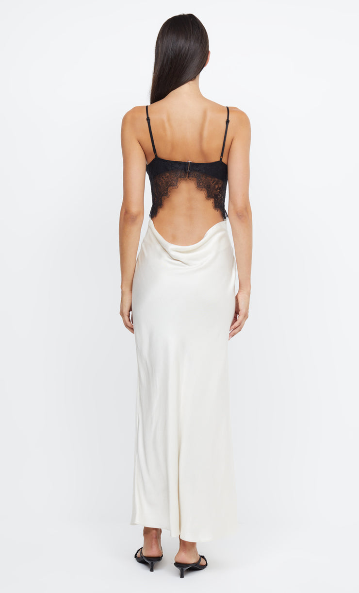 Emery White Maxi Dress with Black Lace Detail by Bec + Bridge