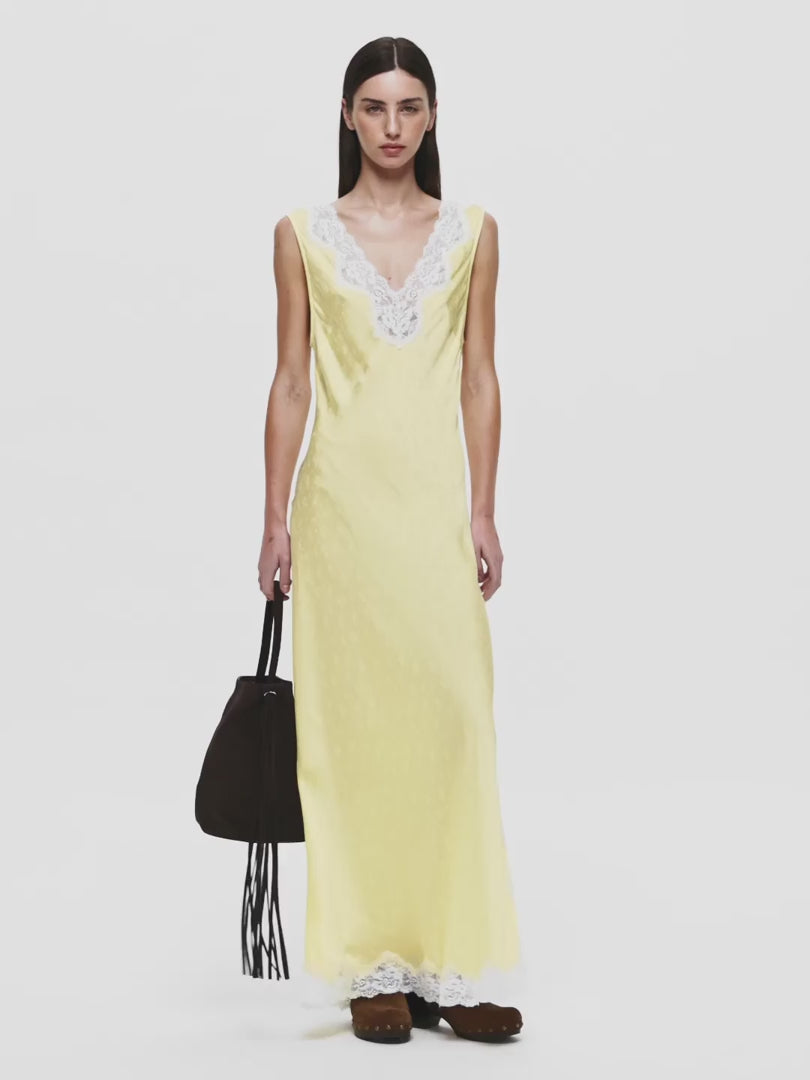 ZANA MAXI DRESS - LEMON CREAM/IVORY