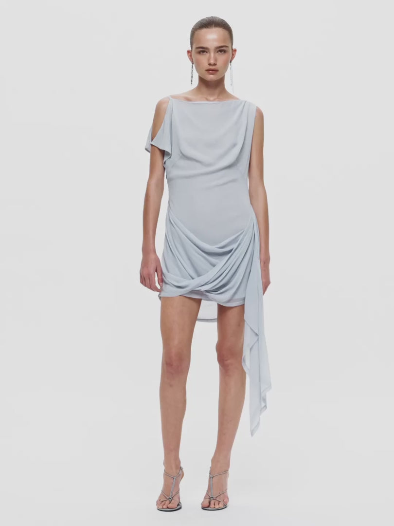 ALYSSA MINI DRESS - BLUE SMOKE