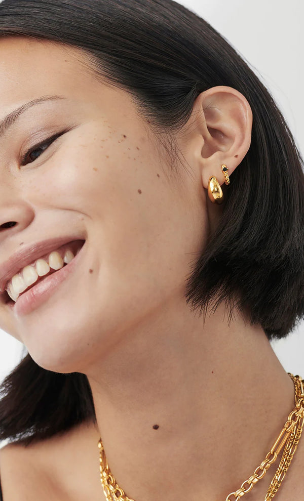SAVI DOME SML HOOP EARRINGS - GOLD