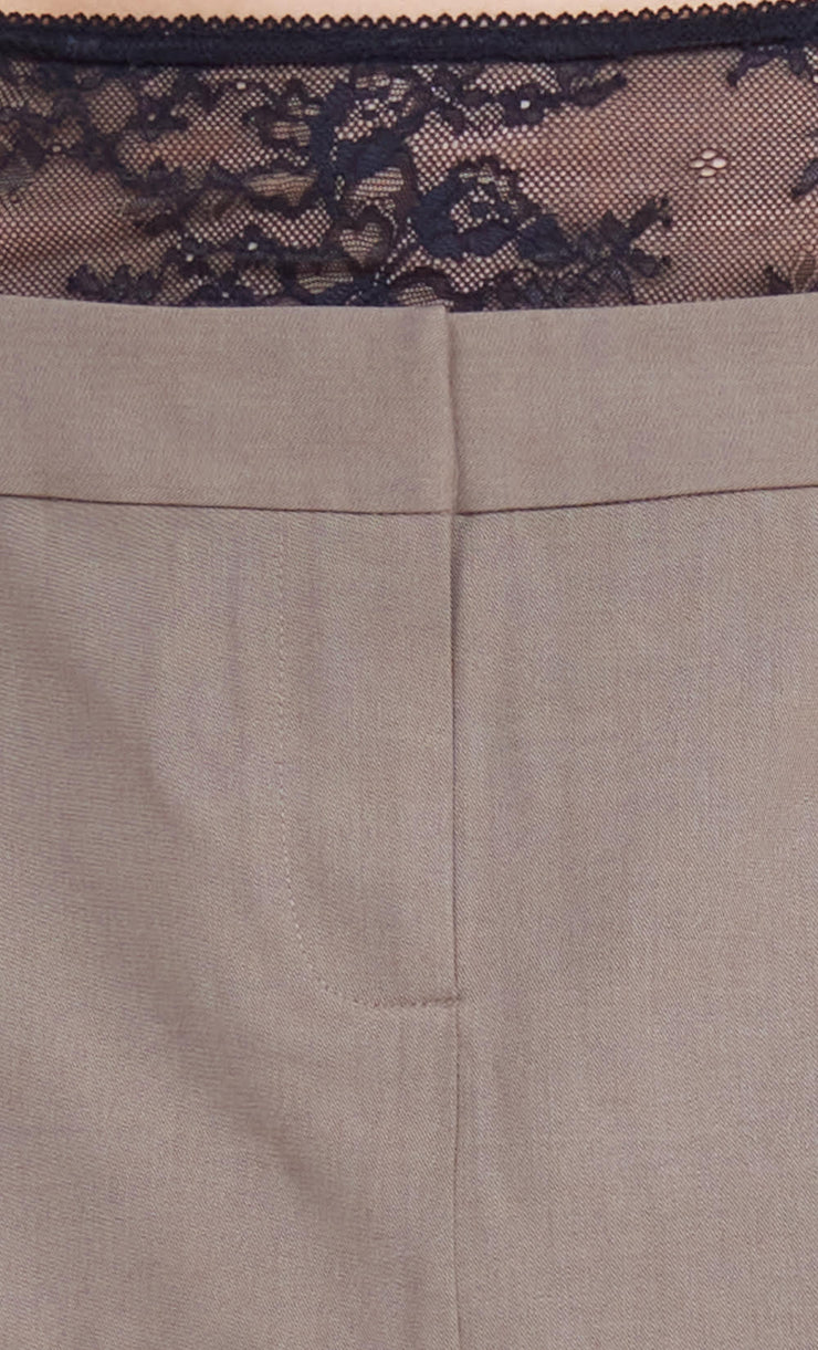 JEWEL MINI SKIRT - TOBACCO/BLACK