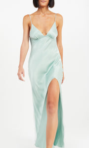 REN SPLIT MAXI DRESS - SEAFOAM GREEN