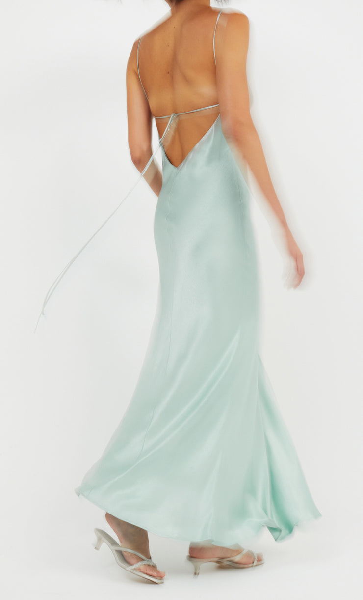 REN SPLIT MAXI DRESS - SEAFOAM GREEN