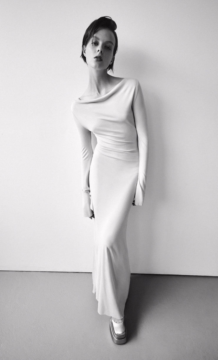 AMARA LONG SLEEVE MAXI DRESS - LILAC