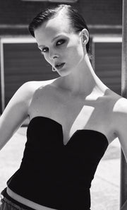 VESNA STRAPLESS KNIT TOP - BLACK